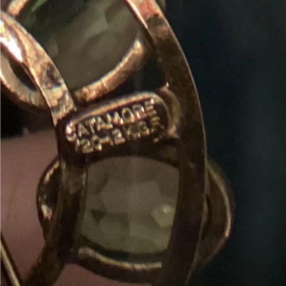 Vintage Catamore Circle Brooch And Screw Earrings Set, ERA 1950, Original Box - Picture 6 of 7